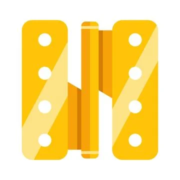 Golden door hinge vector flat icon design Stock Illustration