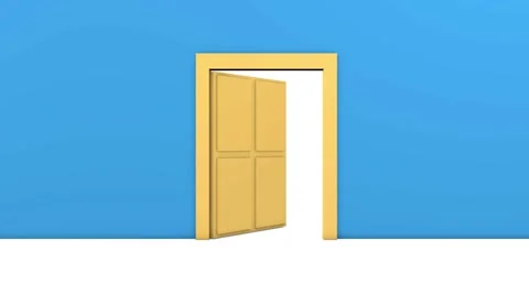 Golden door opens and camera passes trough Stock Footage 62193636