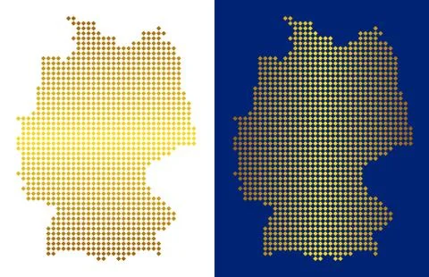 Golden Dot Germany Map Illustrazione stock