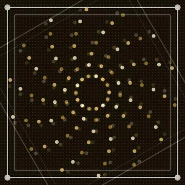 Golden dots geometric pattern abstract design on dark background Stock Illustration