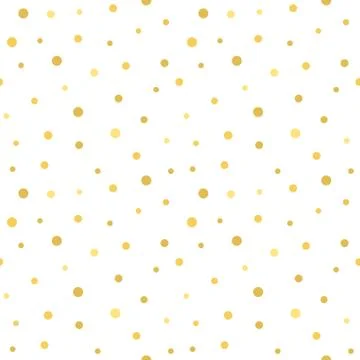 Golden dots seamless pattern. Christmas vector illustration, Stock Illustration