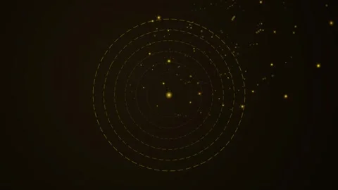 Golden Dotted Circle Loop - Sparkling Particle Luxury Elegant Backdrop Video stock 341786722