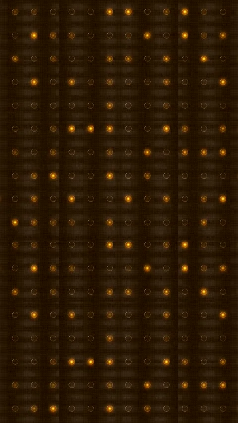 Golden dotted display background warm pixel rows, soft glowing nodes, and dark t Stock Footage 340402668