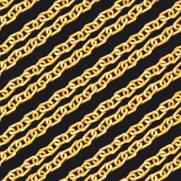 Golden double chain seamless pattern Stock Illustration