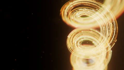 Golden Double Helix Data Form Rises Vertically In Futuristic Biotechnology Space Stock Footage 338070526