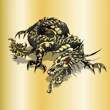 Golden Dragon Stock Illustration