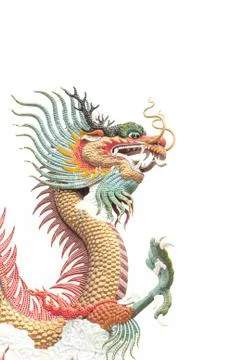 Golden dragon statue 스톡 사진