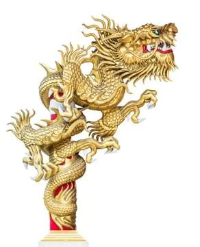 Golden dragon statue Stock Photos