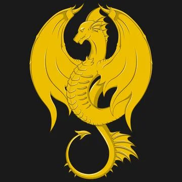 Golden dragon vector design 스톡 일러스트