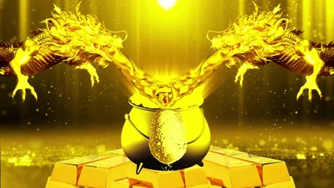Golden dragon of wealth Stock Footage 236572399