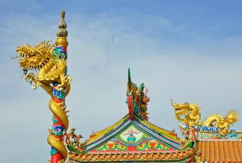 Golden dragons Stock Photos