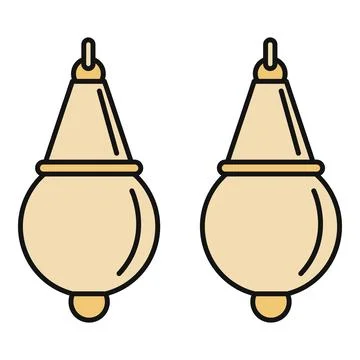 Golden drop earrings accessory simple vector illustration Stock Illustration
