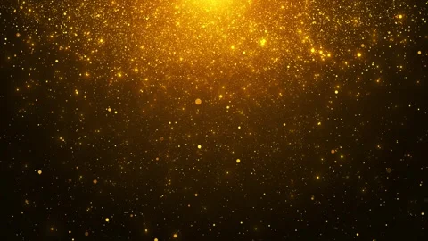 Golden dust particle background bright top glow, floating sparks, dark luxury at Stock Footage 340452046