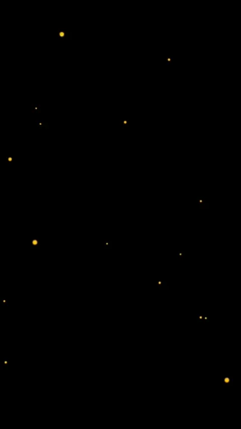 Golden dust particles floating on a black background loop Video stock 331928613