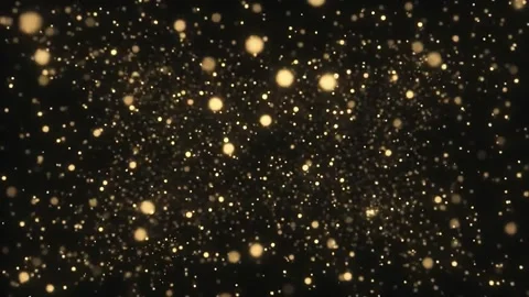 Golden Dust Particles Floating on Black Background Loop 4K Stock Footage 341230296