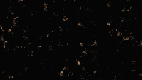 Golden Dust Particles Floating in Dark Atmosphere with Cinematic Motion and.. Video stock 342520149