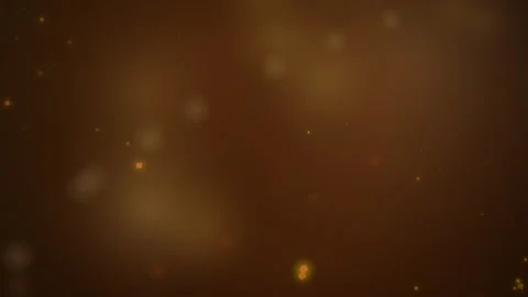 Golden Dust Particles Floating in Dark Amber Background - Abstract Bokeh Effe Stock Footage 346661834