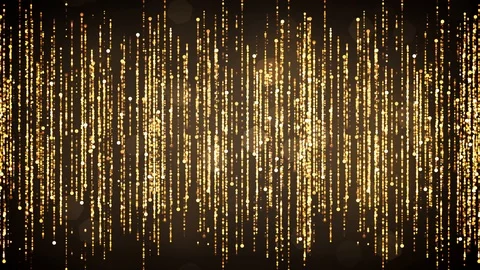 Golden Dynamic Glittering Particles Stock Footage 97896008