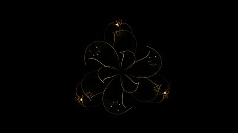 Golden dynamic linear flower Stock-Footage 36399729
