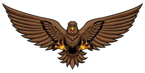 Golden Eagle Attack Mascot Stock Illustration