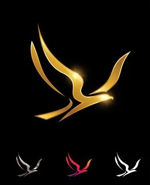 Golden Eagle Bird  Vector Sign Stock Illustration