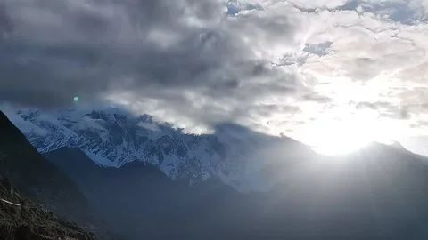 Golden Eagle Flying over Sunburst Himalaya Peak Video stock 333550972