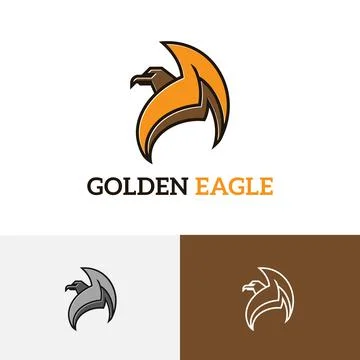 Golden Eagle Hawk Falcon Mighty Predator Wildlife Logo Stock Illustration