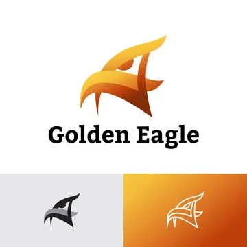Golden Eagle Hawk Head Abstract Logo Template Stock Illustration
