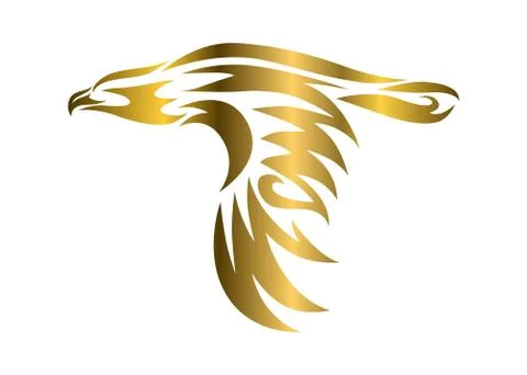Golden eagle line art 2 Stock Illustration