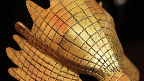 Golden eagle mask 008 Stock Footage 242959405