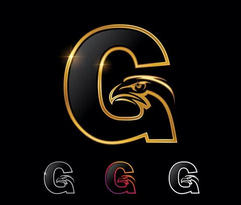 Golden Eagle Monogram Letter G Vector Sign Illustrazione stock