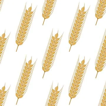 Golden ears of wheat seamless pattern Stockillustratie