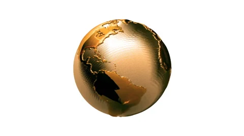 Golden earth on a white background. Stock Footage 44560070