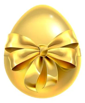 Golden Easter Egg Bow Ribbon Design 스톡 일러스트