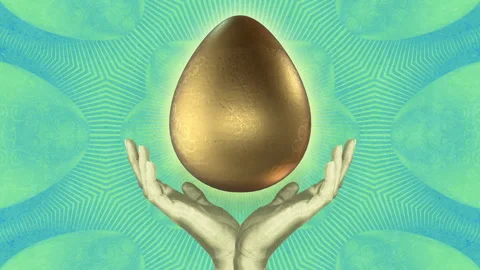 Golden Easter Egg Celebration Stock Footage 265166602
