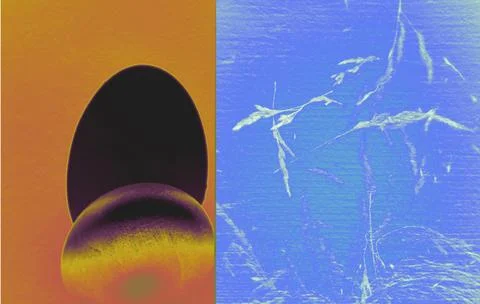 A golden Easter egg with a contrast spherical shadow, artistic artwork Stock Photos