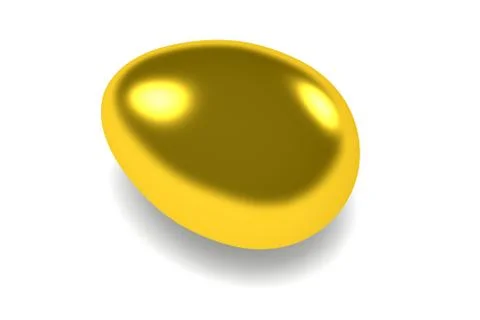 Golden easter egg isolated on white background Stock Illustration