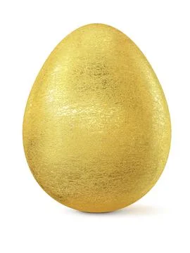 Golden Easter egg isolated on white background Stock Illustration