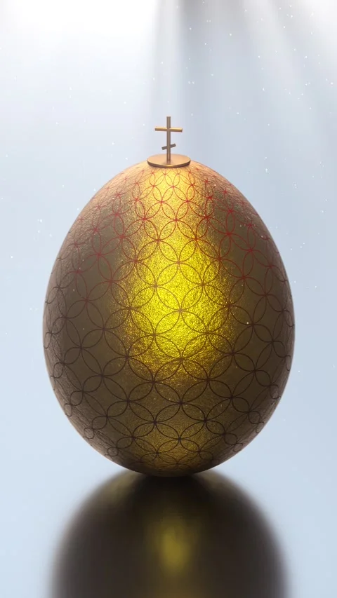 Golden Easter Egg Loop Stockbeeldmateriaal 303364690