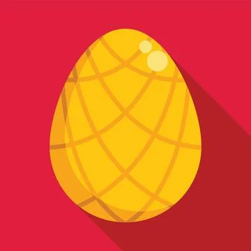 Golden easter egg shining on red background Stock Illustration