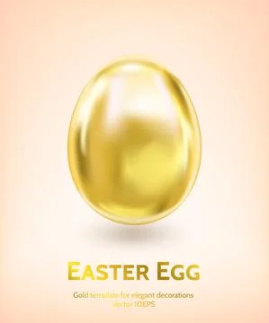 Golden Easter Egg Template Stock Illustration
