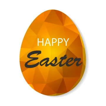 Golden easter egg in triangular style Stock Illustration