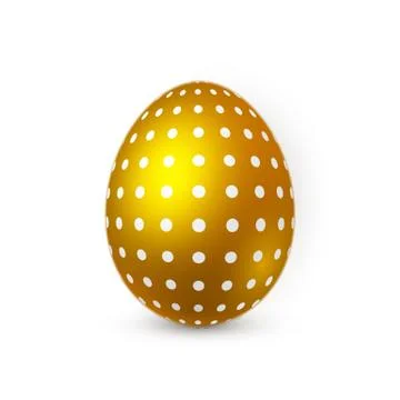 Golden Easter egg on white background. Easter egg for Your design. Vector ill Ilustración de archivo