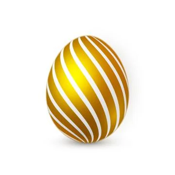 Golden Easter egg on white background. Easter egg for Your design. Vector ill イラスト素材