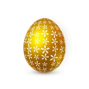 Golden Easter egg on white background. Easter egg for Your design. Vector ill Stock Illustration