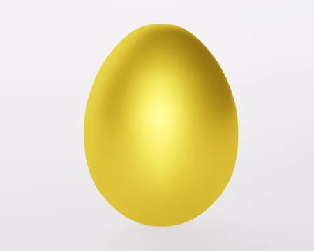 Golden easter egg on white background, 3d rendering Stock Illustration