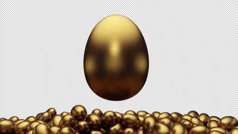 Golden Easter Eggs with alpha Stock Footage 269676002