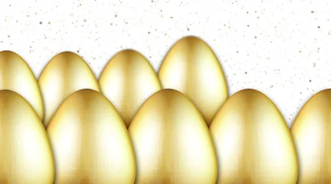 Golden easter eggs animation with easter greetings Stock Footage 67676438
