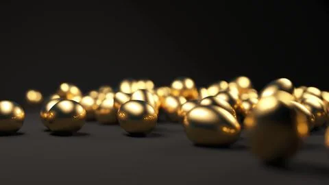 Golden Easter eggs on dark background Illustrazione stock