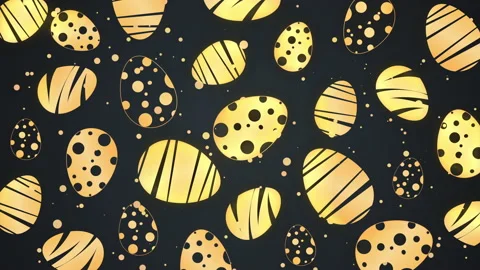 Golden Easter eggs with patterns on a black background. Stock Footage 235248159